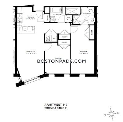 Allston Apartment for rent 2 Bedrooms 2 Baths Boston - $5,100 No Fee